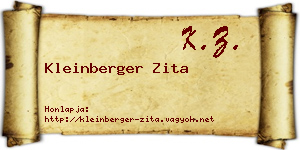 Kleinberger Zita névjegykártya